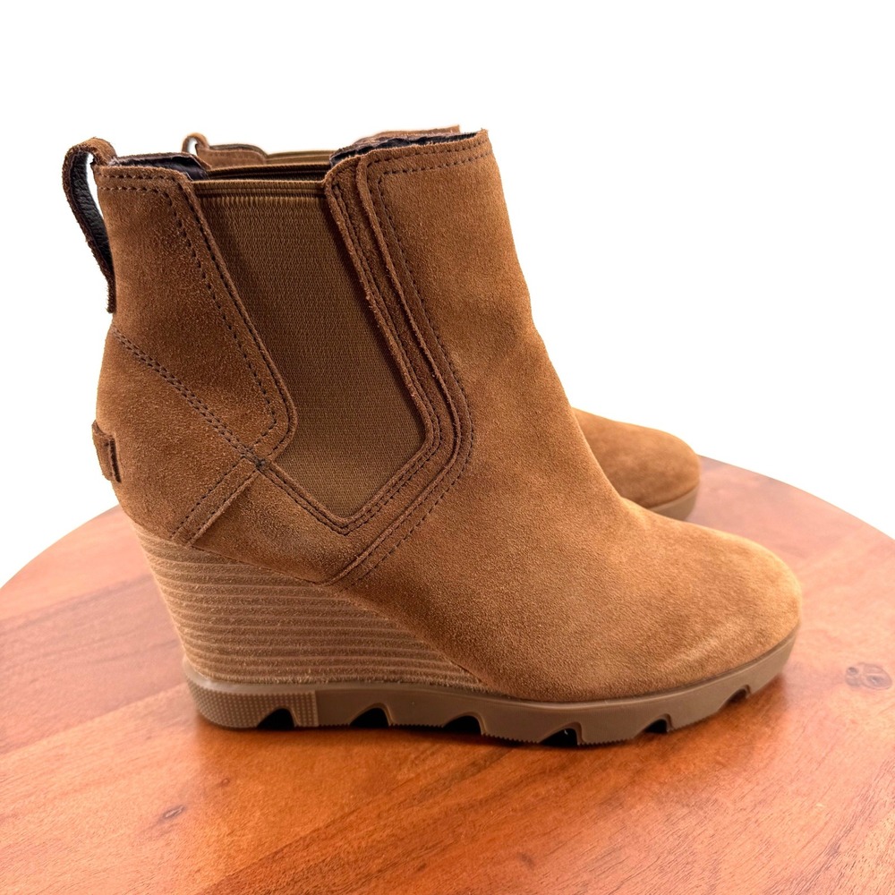 SOREL Uptown Chelsea Wedge Boot Brown Suede Waterproof NL3951-242 Women 9.5
